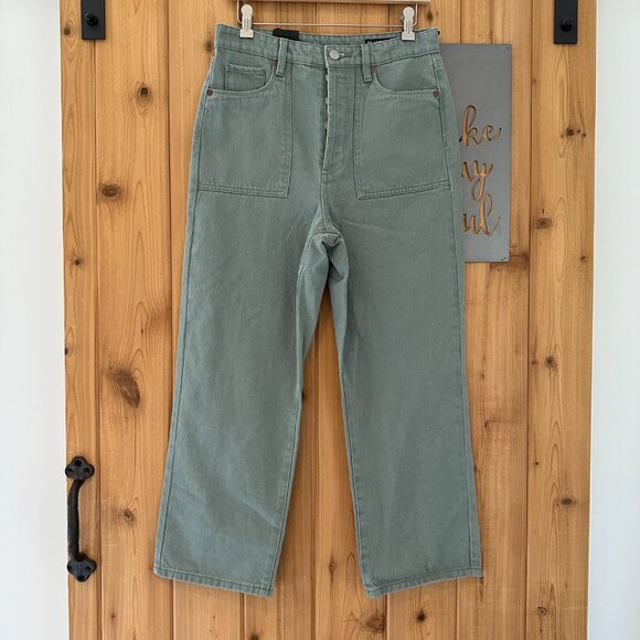 Blank NYC Size 29 Baxter Ribcage Strait Leg Button Fly Jeans in Green - Picture 2 of 7